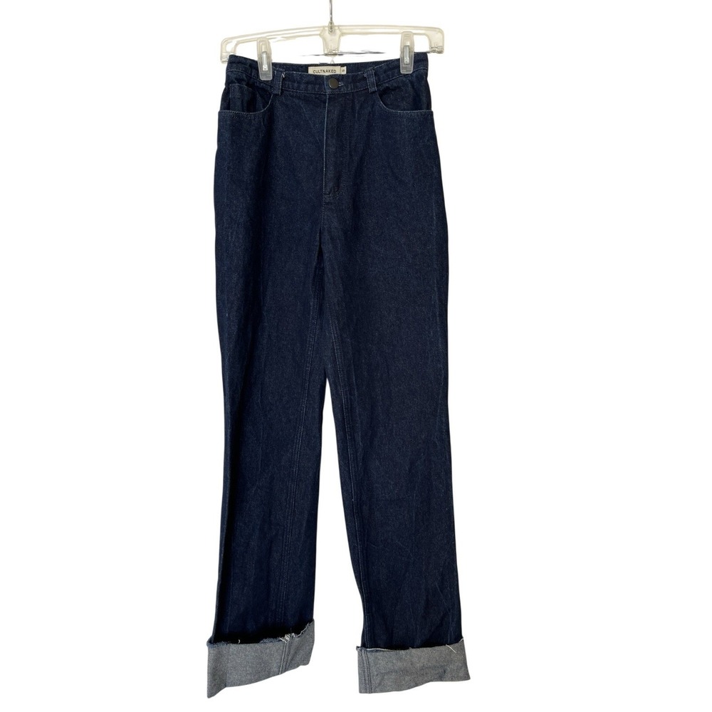 Denim Jeans CULTNAKED High Waisted Straight Leg Raw Hem Tall Jeans Small‎ 0/2 26